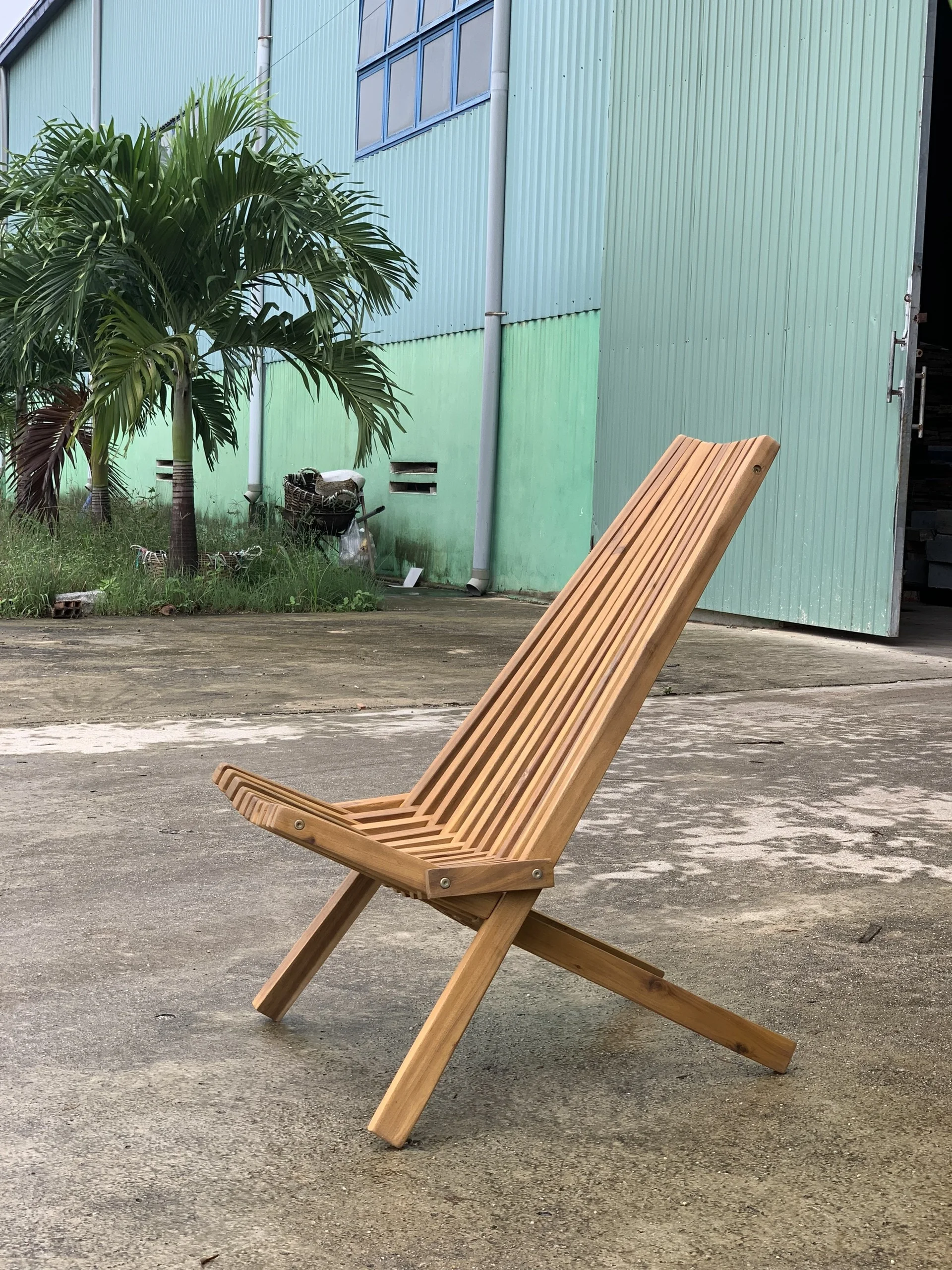 Высококачественный вьетнамский деревянный уличный рыболовный стул из акации/деревянный пляжный для