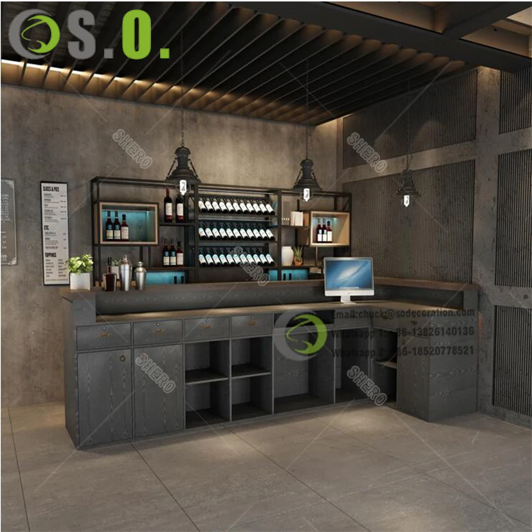 Coffee Shop bar Counter Size Customized Cash Desk for Retail Store with Good Price