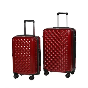 Manufactures Custom Logo Design Retro Red Travel Trolley Suitcases Portable Carry on Luggage 3 Piece Luggage Set