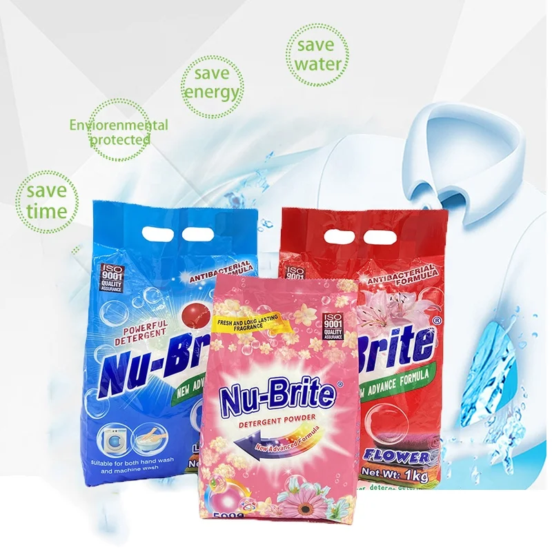 Factory Price Home Cleaning Washing Detergent Powder 30g-25kg High Foam Semil Finished Lemon Fragrance Disposable