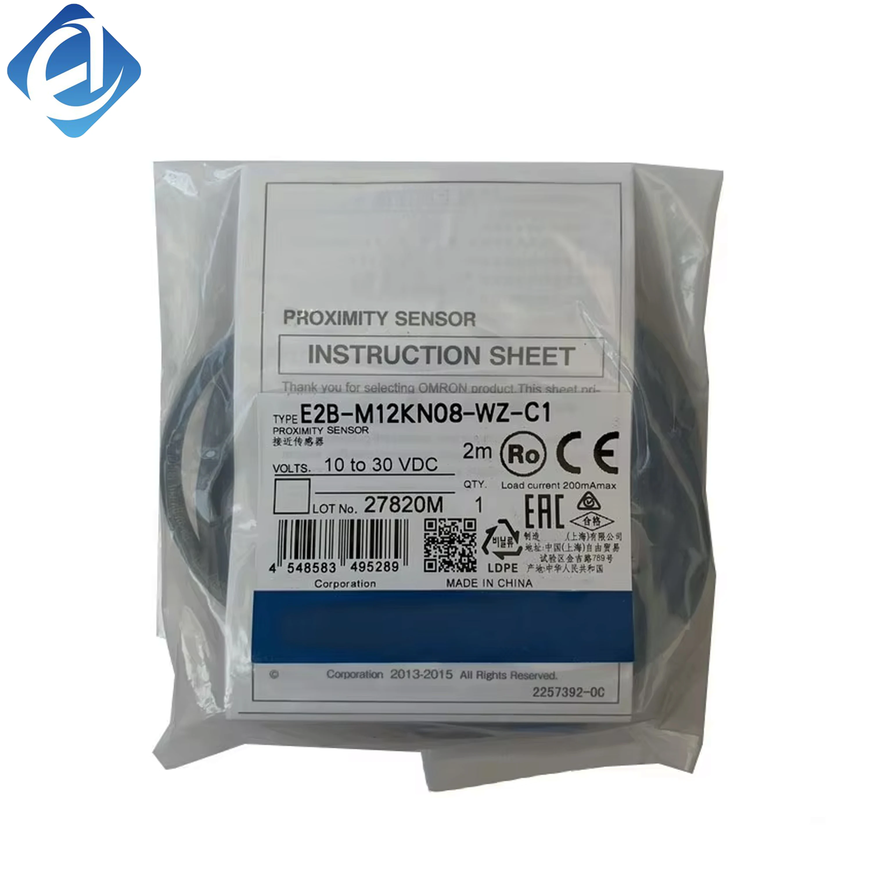 Nuovo sensore di prossimità induttivo cilindrico Omron serie E2B, distanza di rilevamento 8 mm, filettatura M12, rilevamento stabile dei metalli, buone prestazioni anti-interferenza e lunga durata. Ampiamente utilizzato nel posizionamento, nel rilevamento di fine corsa e nel conteggio nelle applicazioni di automazione.
