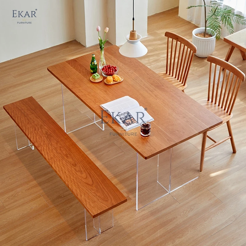 product new design modern acrylic rectangular dining table kitchen dining table set 4 chairs by ekar furniture-63