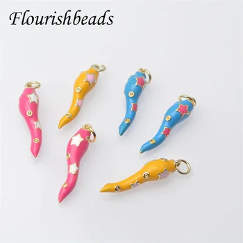 Wholesale Gold Plated Enamel Blue Pink Yellow Chili Charm