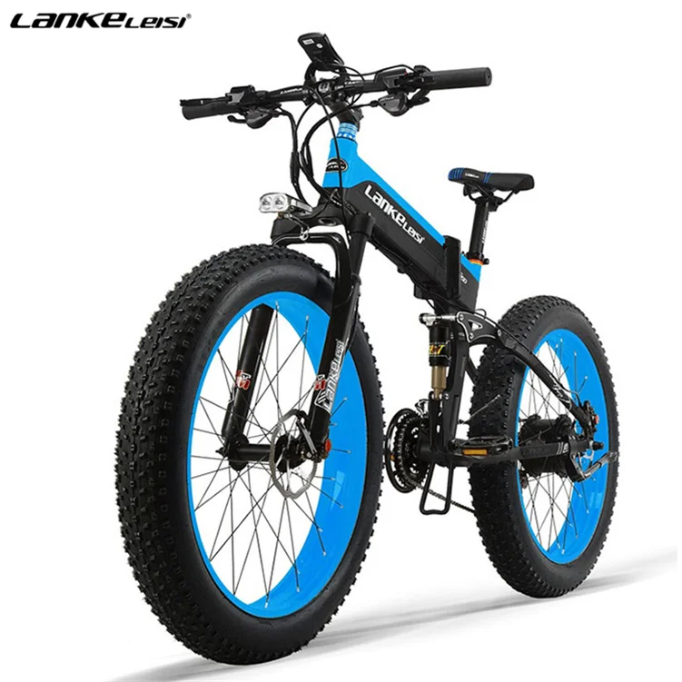 LANKELEISI T750PLUS 1000w電動自転車48v14.5ahリチウム電池Ebike26インチ折りたたみ式ファットタイヤ電動自転車