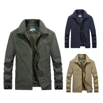 Spring and autumn men's jacket cotton lapel cargo casual coat