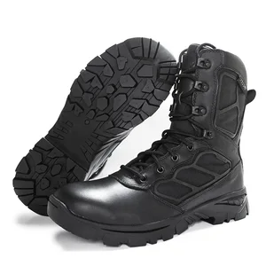 Factory ODM OBM Custom Wholesale Leather Combat Boots Black Tactical Boots for Men