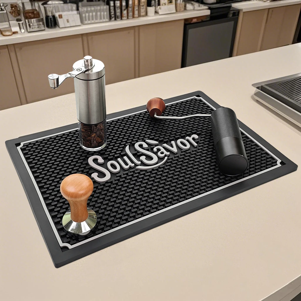 2025 High Quality Soft PVC Bar Mat Custom Rubber Bar Mat for Beer Cool Logo & Color Customization Essential Bar Tools