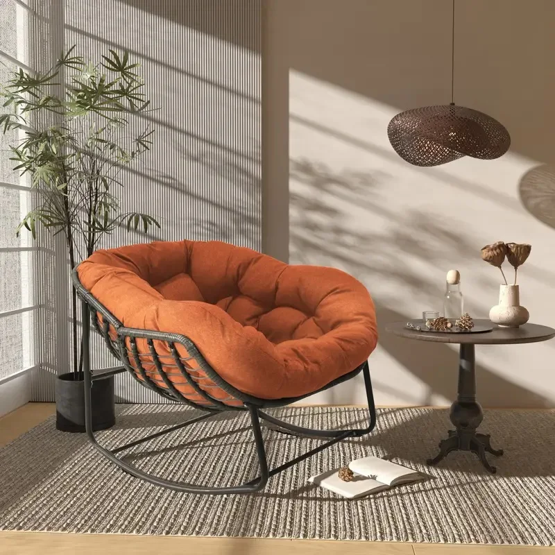 Rocking Chair Factory Wholesale Oversize Breathable Outdoor Recliner Magical Camping  Rocking Chair with Cushion