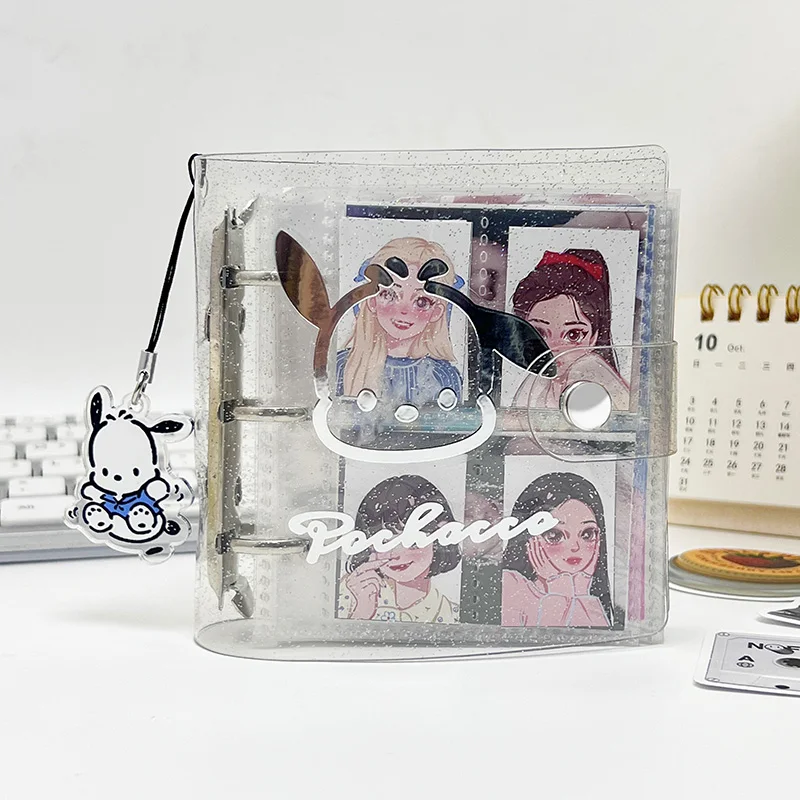 Cute Mini Binder Folder - 3 Holes, Transparent Photo Sleeves Cute Mini Binder Folder - 3 Holes, Transparent Photo Sleeves