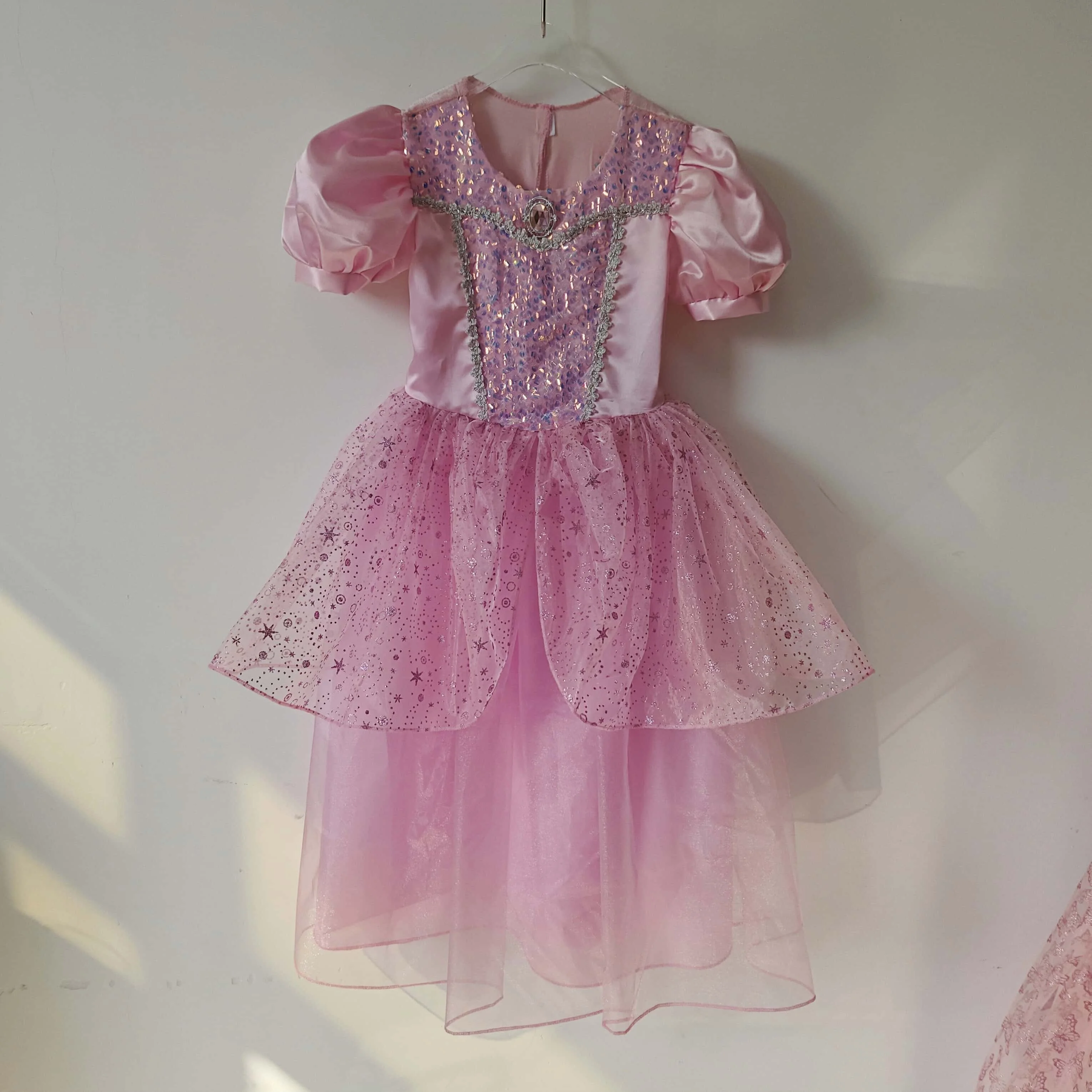 2025 New Pretty Pink Princess Dress Birthday Party Children Costume Elegant  Little Girls Fluffy Dresses