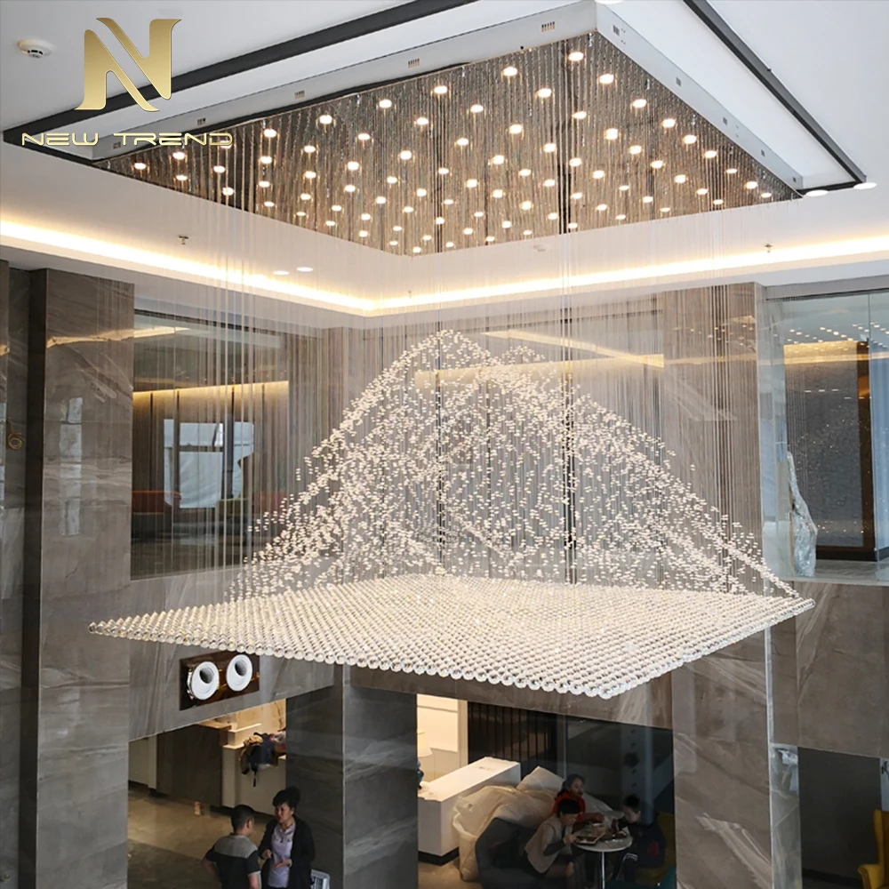 CPL-473 Large Bespoke Crystal Chandelier Modern Custom-Made LED Lighting for Hotel Lobby & Atrium