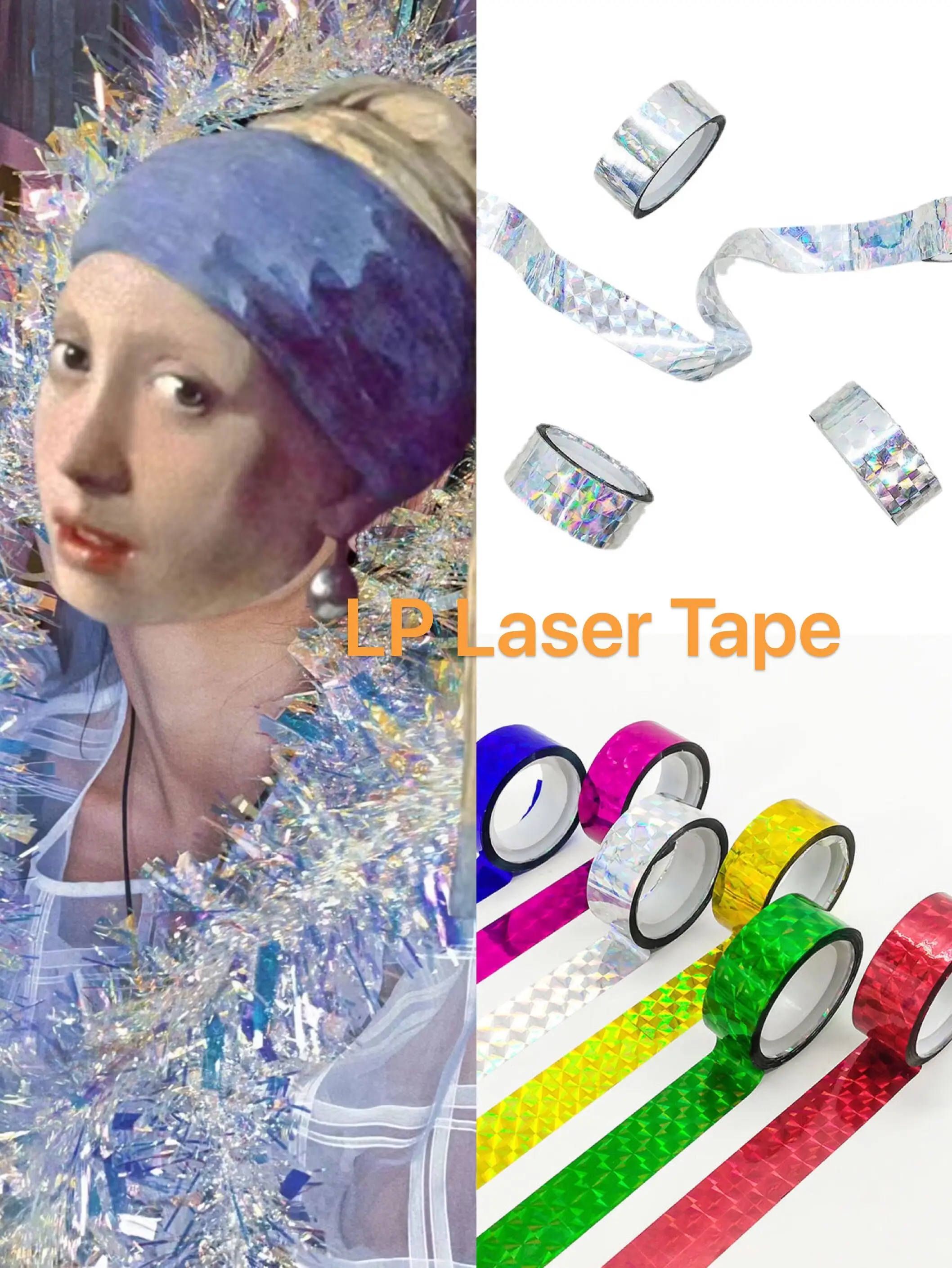 Gold/Silver Colorful Reflective Tape for Wedding DIY Decoration Gift Box Children Laser Tape
