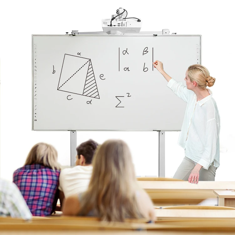 Educational Equipment 82 86 96 106 Inch Support Finger Touch Screen Smart Board Interactive Whiteboard with a Projector