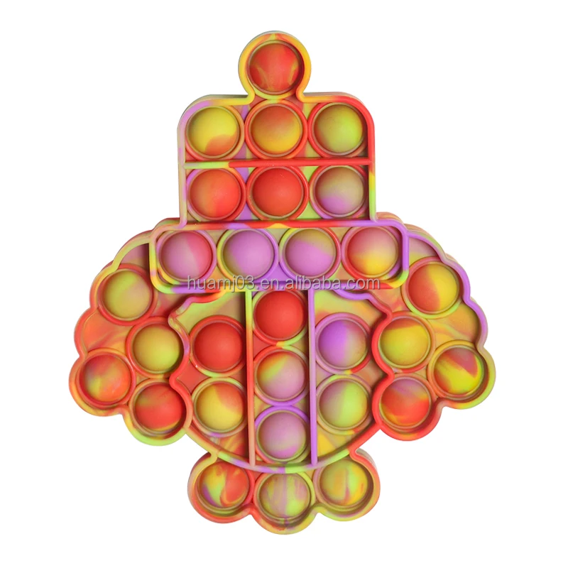 Лидер продаж на Amazon 2021, настраиваемая Радуга 2 поколения, силикон, не содержит Бисфенол А, игрушка-фиджет с разноцветным принтом для клоуна