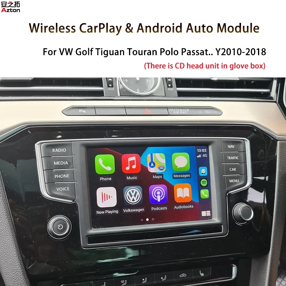 MMI Unit CarPlay Wireless Module for VW Golf MK5 MK7 Polo Passat B8 MIB2 OEM Retrofit Car Android Auto IOS16 iPhone CarPlay