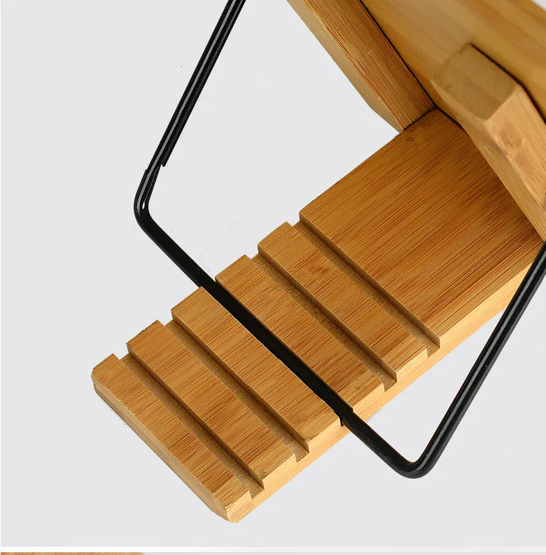 Bamboo Book Stands & Holders for Reading Hands Free in Bed,Cookbook,Textbook,Law,with 5 Adjustable Height Laptop Stand.jpg