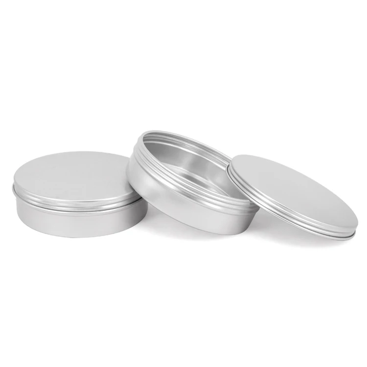 125ml Empty Coffee Tin Box Empty Aluminum Silver Tins Aluminum Jars Large Round Metal Tins