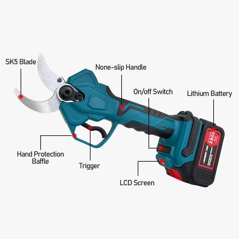 Professional Sk5 Tree Pruner Telescopic Garden Pole Cordless Rechargeable Lithium Battery Electric Pruning Shears