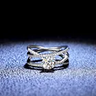Diamond Wedding Moissanite Diamond 925 4 Prong Classic Wedding Rings Sterling Silver