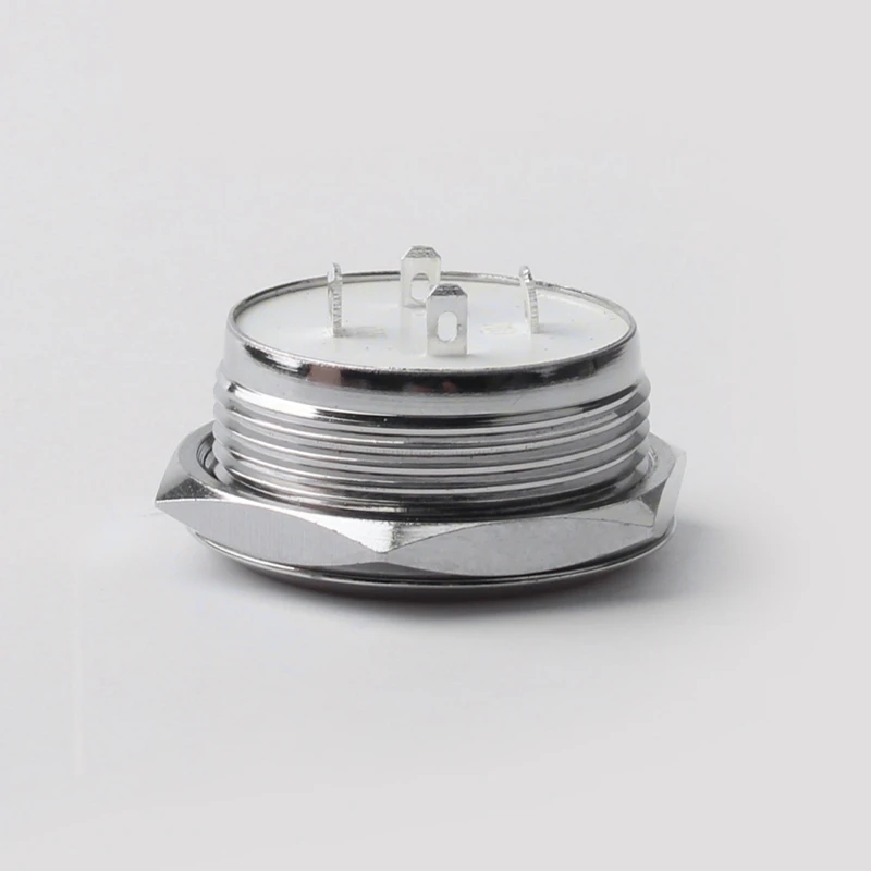 Промышленный 22 мм кнопочный 1NO кольцо 12 вольт Мгновенный 4 Терминал подсветкой металлический выключатель питания