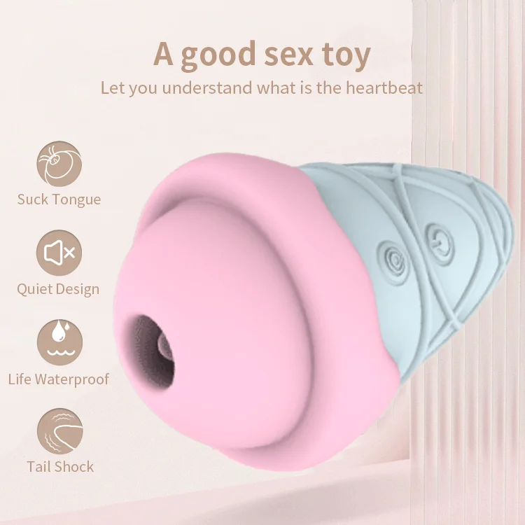 Silicone Clitoral Sweet Sucking Vibrator Ice Cream Tone Vibrator Female Stimulation Sex Toy