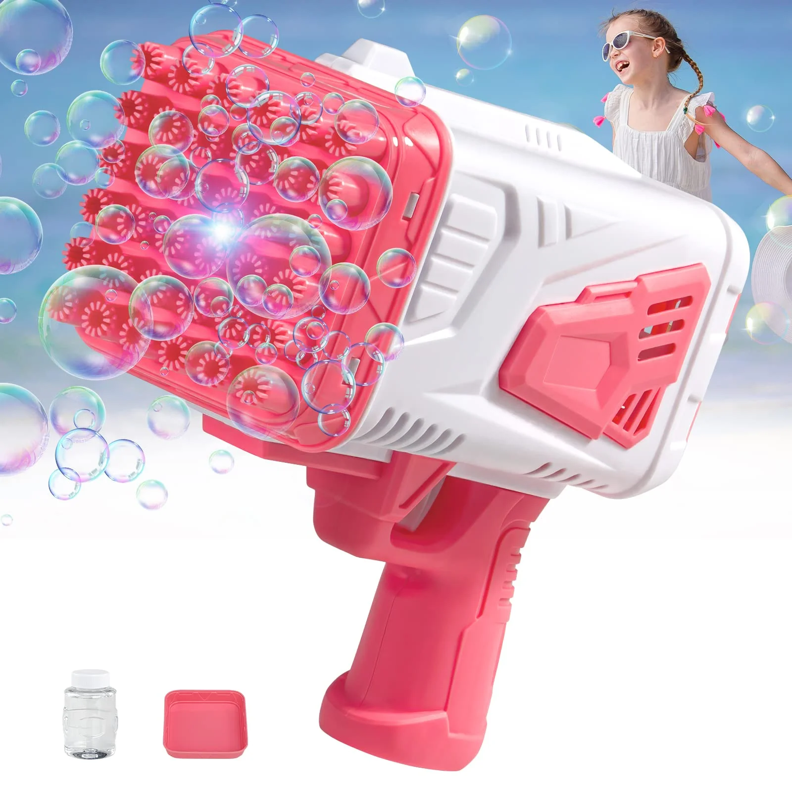 Bazooka Bubble Gun With Light For Summer Rocket Boom Bubble Blower Big