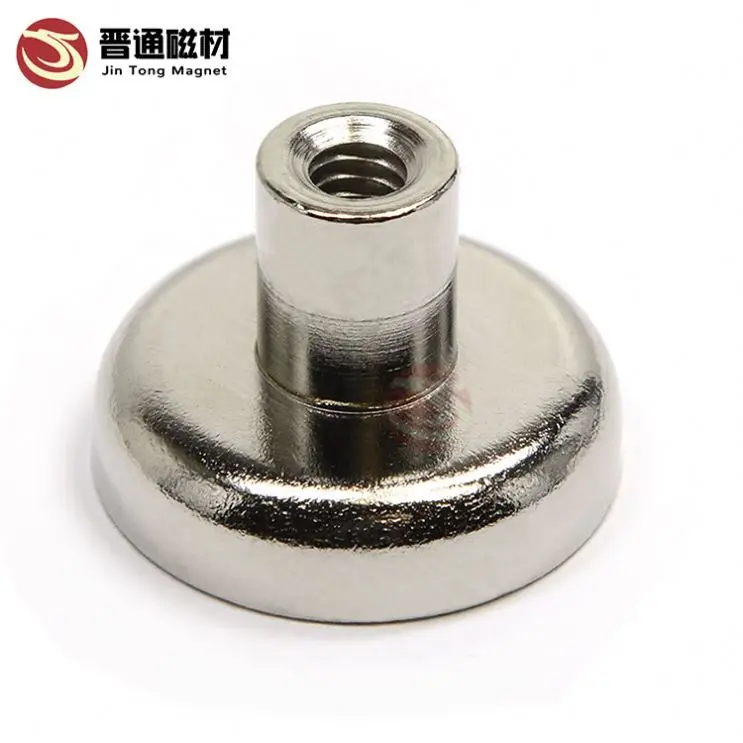 Ndfeb Thread Hole Magnets Pot Magnetic Round Base Inside Screw D16