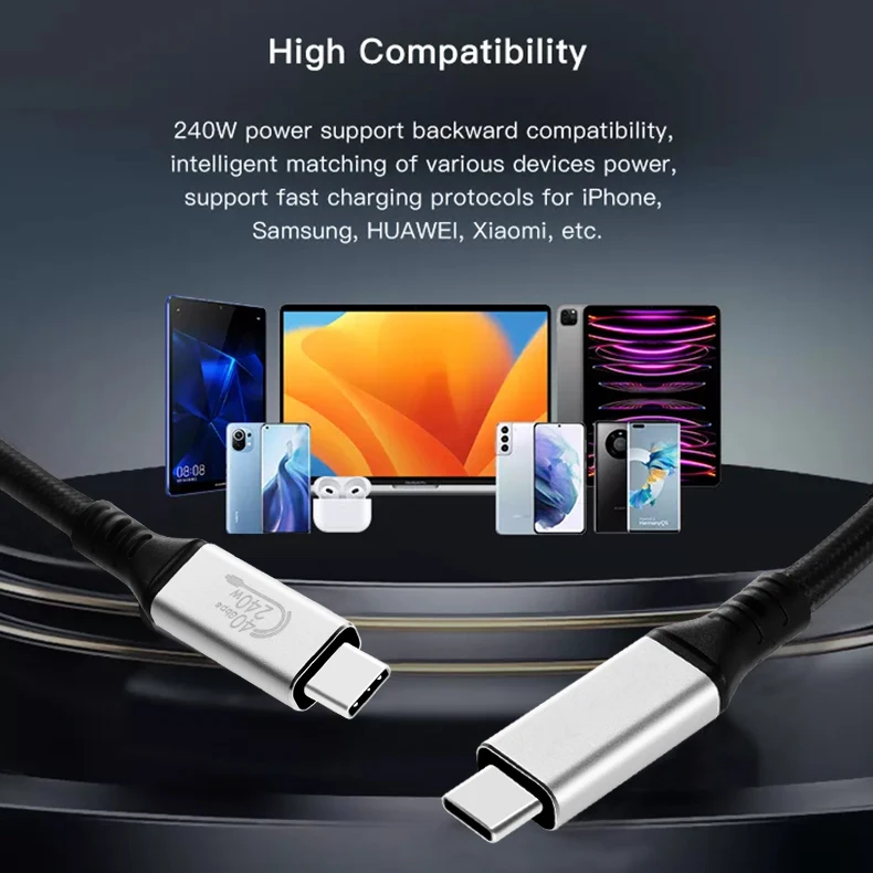 Usb C 40gbps Cable Usbc Cable 240w Transmission Thunderbolt Usb4.0 ...