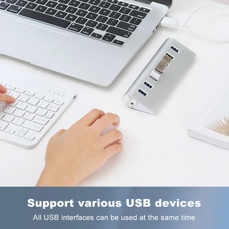 Высокоскоростной USB-концентратор 5 Гбит/с 7 портов разветвитель мультипорт для ноутбука 3
