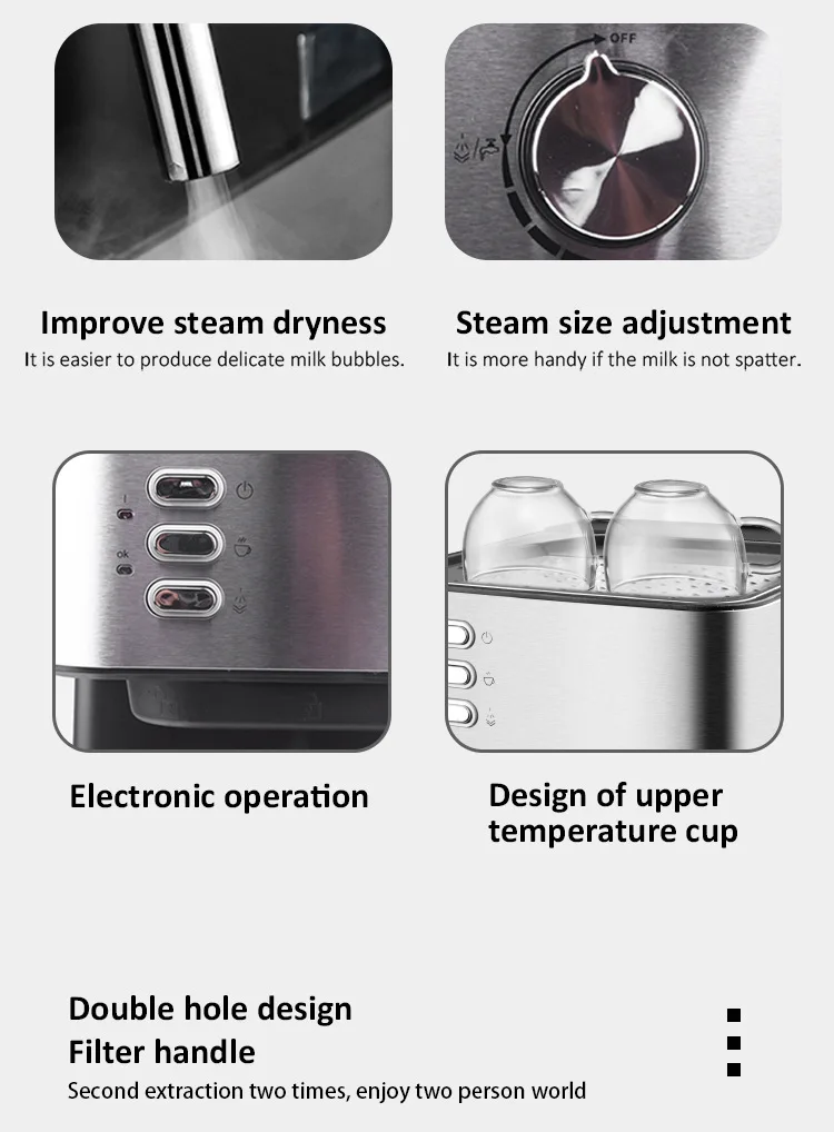 Home Office small Italian Espresso semi-automatic Coffee Maker milk frother integrated coffee machine