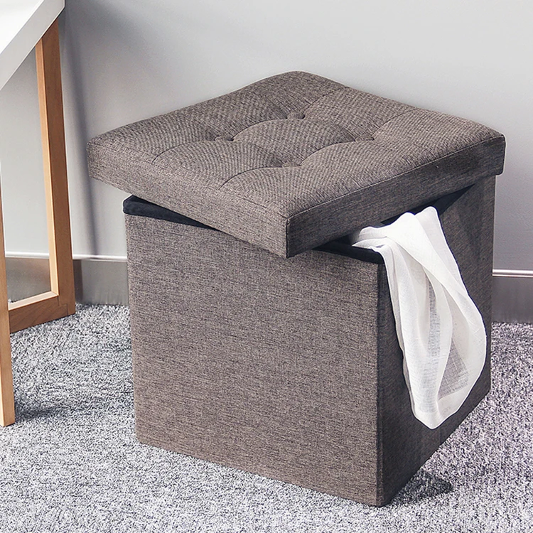 Factory Wholesale Storage Ottoman Household Fashionable Storage Folding Stool