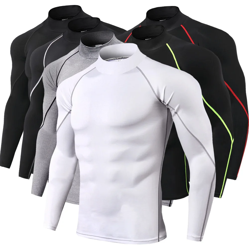 Active Running Shirt ATHLIO 1 2 or 3 Pack Men's Thermal Long Sleeve Compression Shirts Mock Winter Sports Base Layer Top 