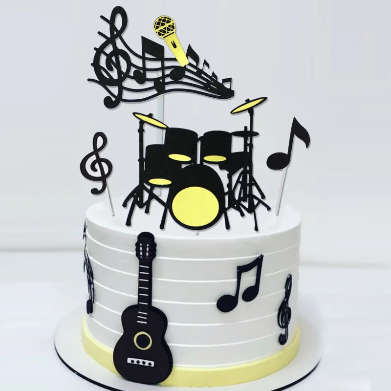 36 Pezzi Decorazioni Torta Musicali - Note Con Glitter, Topper Per Cupcake, Tema Concerto E Matrimonio