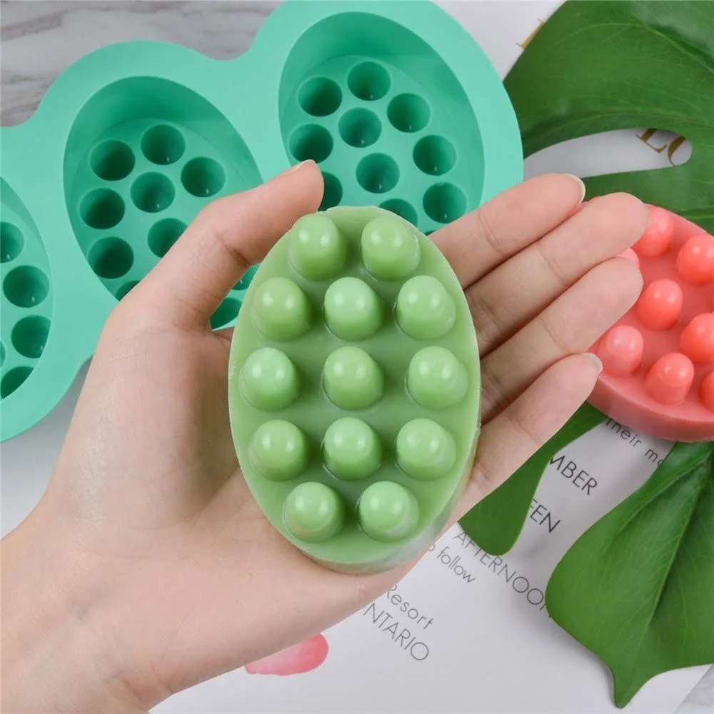 Silicone Molds for Soaps Making Handmade Soap Molds 200G Unique Hotel Bathroom Oval Soap Mold Massage