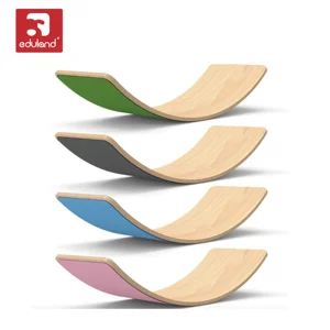 Wooden Balance Rocker Board Toy for Indoor and Outdoor Playgrounds for 2 to 4 Years Age Range Spring Inspired Design