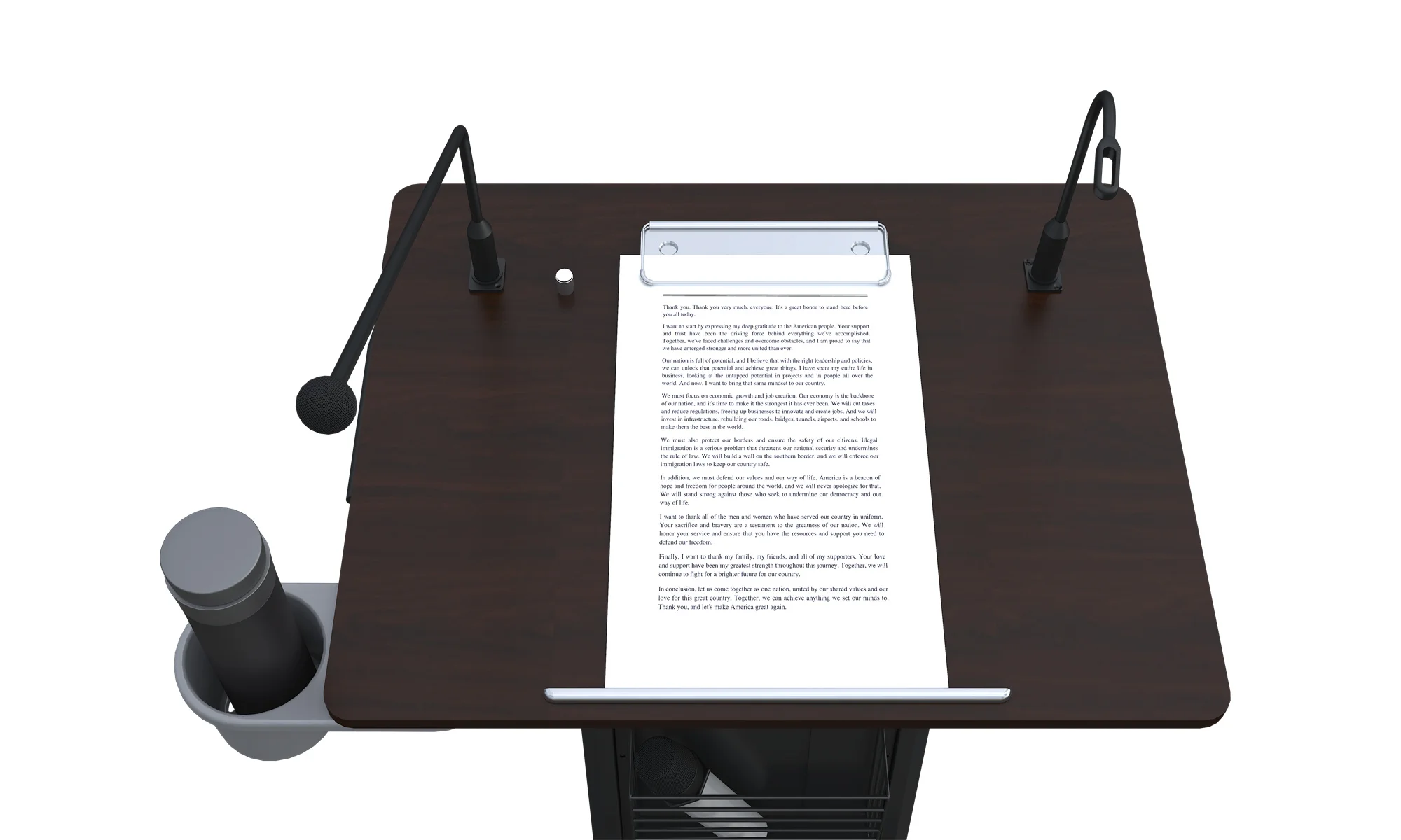 Focus St600 Detachable Speaker Lectern Slim Pulpit with Built-In Amplifier Rostrum Collapsible School Items Digital Smart Podium