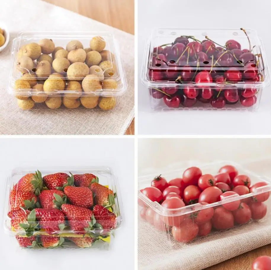 果蔬盒存放透明塑料盒包装盒超市生鲜托盘一次性塑料内托包装