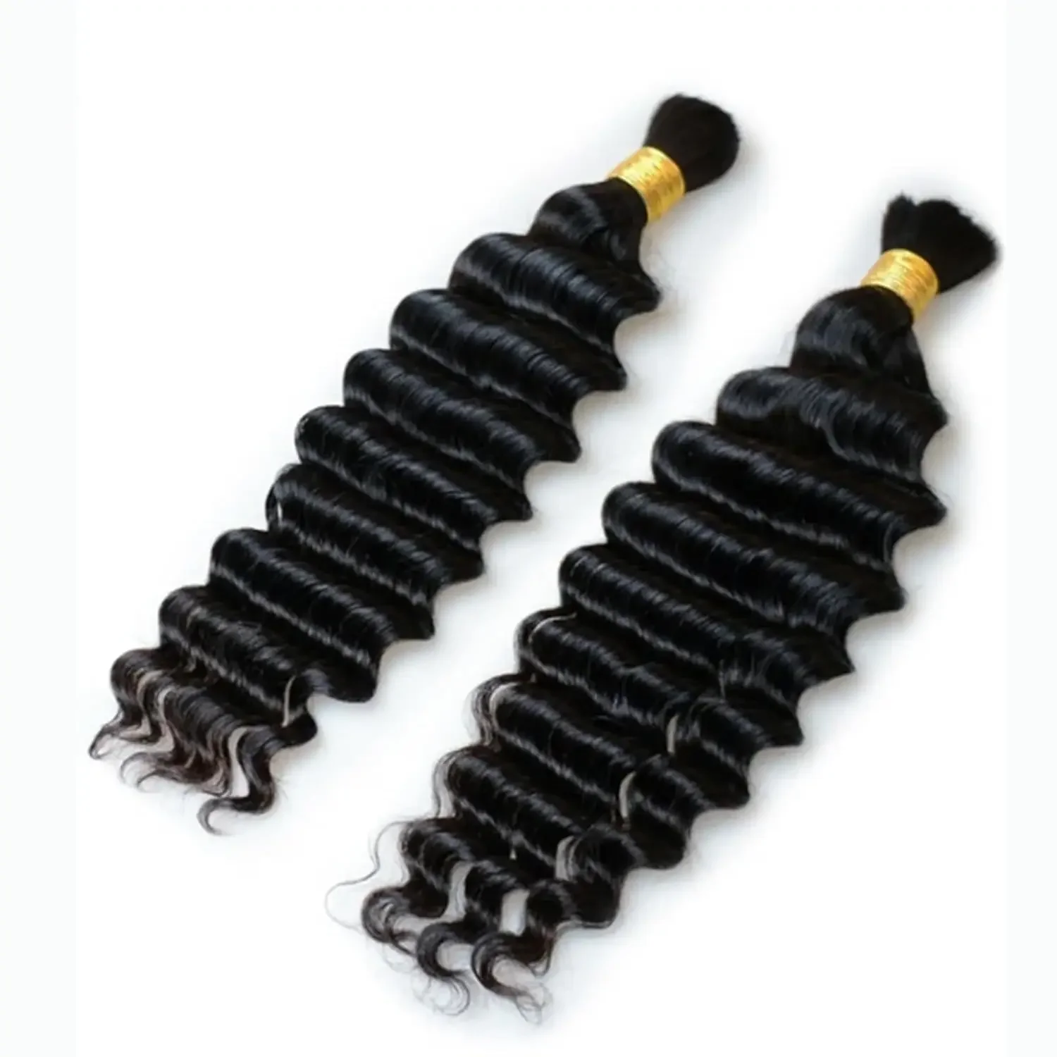 Deep Wave Human Hair Bulk for Braiding Malaysian Remy Hair No Weft Micro Braids 3Pcs/Lot_voghion.com