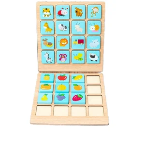 Montessori Brain Development Training Card Photographic Memory Board Early Education Game Toy Wooden Toy