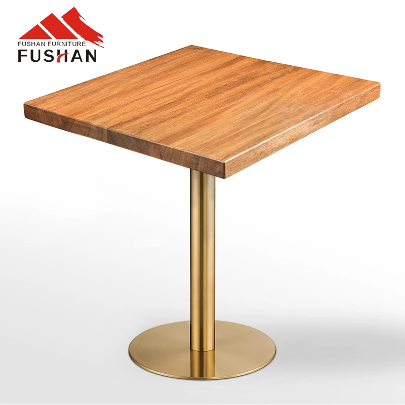 wholesale customized size solid wood coffee dining table top for restaurant