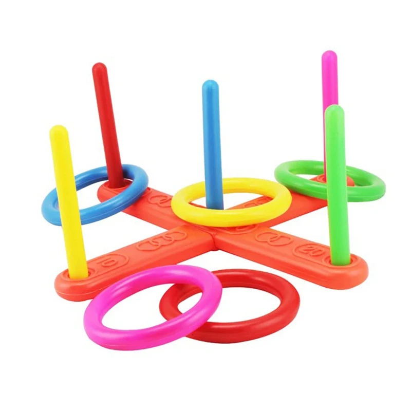 Funny Kids Outdoor Sport Toys Hoop Ring Toss Plastic Ring Toss Quoits  Garden Game Pool Toy Outdoor Fun Set