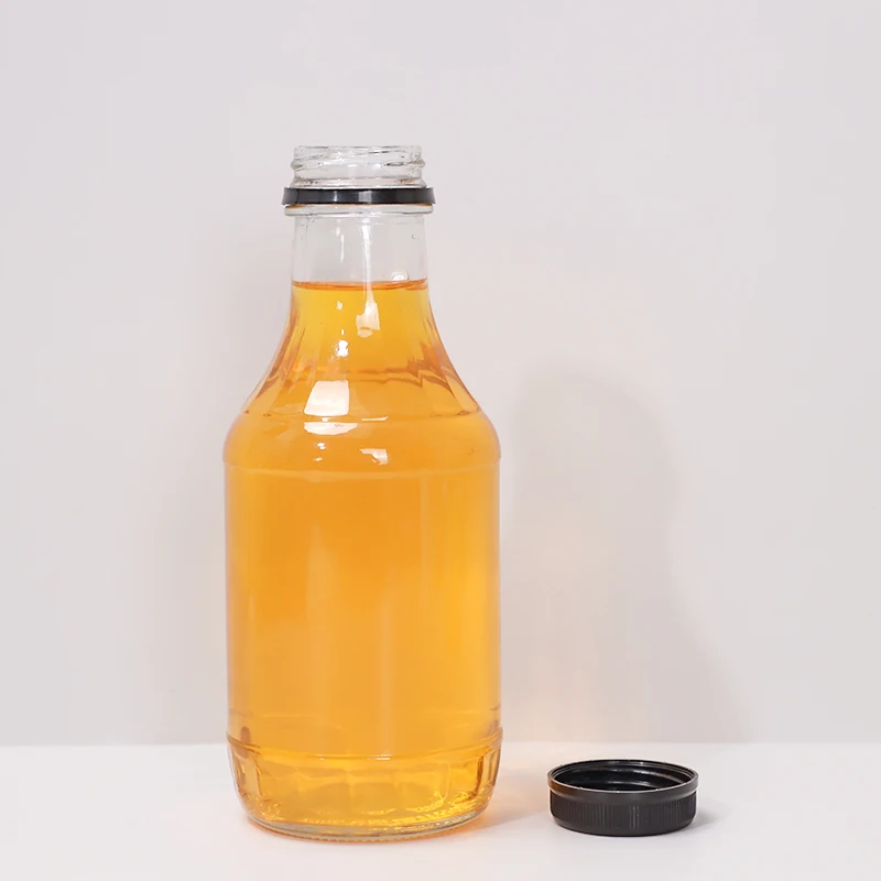 工厂480毫升水果果酱蜂蜜油醋空容器16盎司圆形辣椒创意酱瓶玻璃防