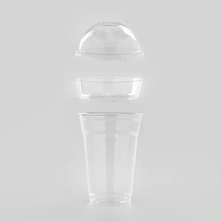 
Прозрачная Пластиковая Вставка OEM для домашних животных, 12 унций, 85 ММД, чашки, одноразовые чашки для йогурта с купольной крышкой и внутренней крышкой 