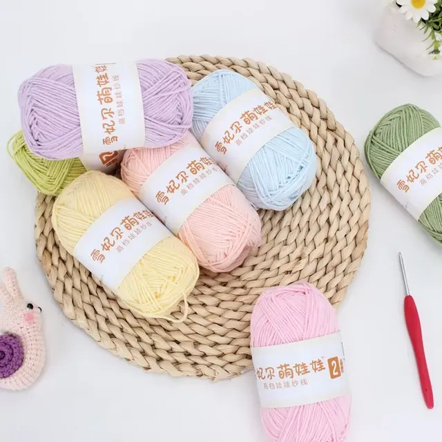 Hot Selling 50g Recycled Cotton Acrylic Crochet Yarn High Tenacity Rayon Blended for Hand Knitting and Milk Weaving