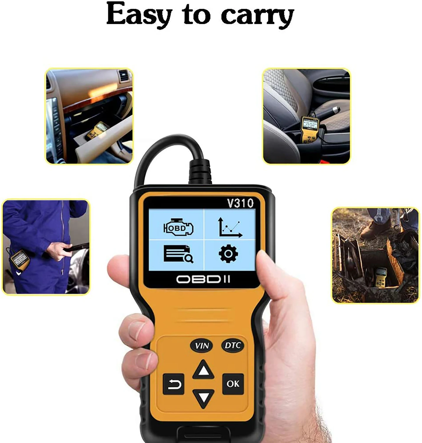 V310 16-Pin OBD2 Auto Scanner Better than ELM327 V1.5 Obdii/Eobd V310 V1.1 Code Reader Scan Tool Effective Auto Diagnostic Tool