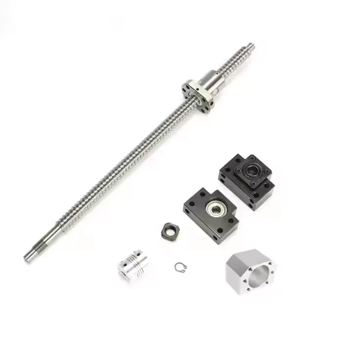 TEBAK Sfu1605 Set Sfu1605 L500mm Rolled Ball Screw C7 End Machined 1605 Ball Nut Nut Housing BK/BF12 End Support Coupler