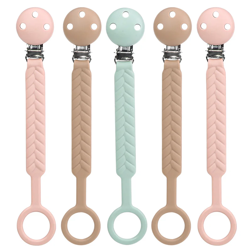 Новый дизайн, оптовая продажа, изготовленный на заказ, металлический зажим, чехол для прорезывателя зубов, Детская силиконовая цепочка, зажим для соски