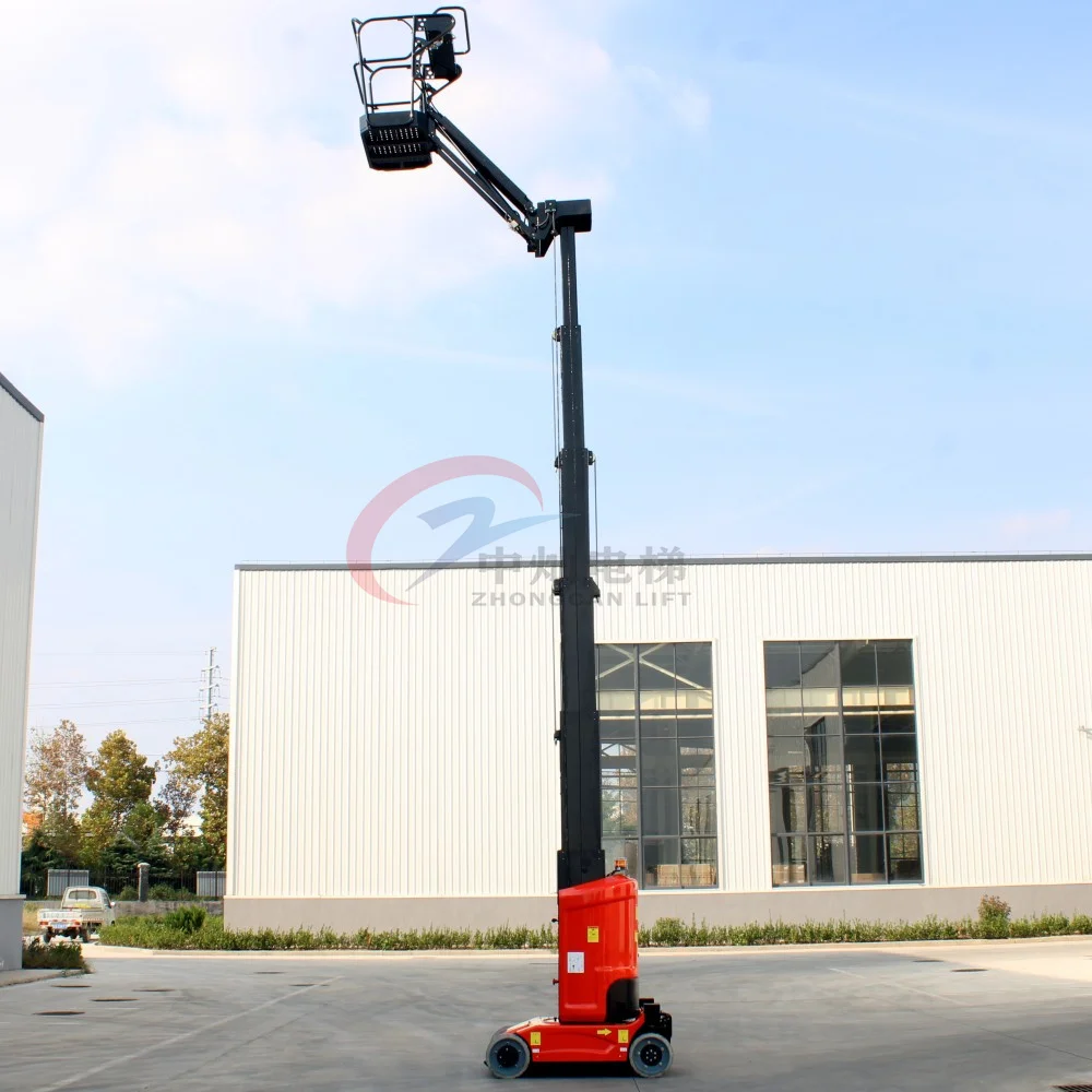9m 10m Rotation 345 Degrees Electric Lifting Telescopic Small Mini Man Lift with JIB