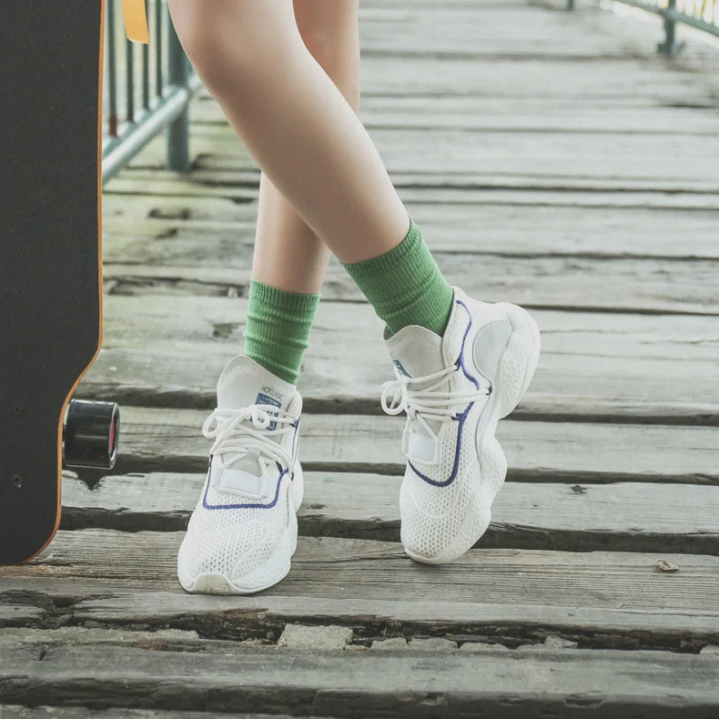 Однотонные красочные хлопковые носки в рубчик, женские хлопковые носки, удобные дизайнерские короткие носки для женщин и мужчин