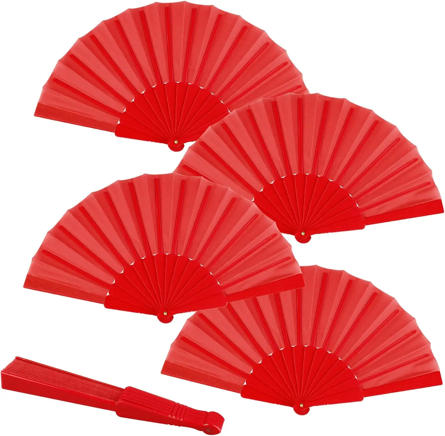 In Stock 23cm Folding Hand Fan Vintage Plastic Folding Fan for Summer Beach Decoration